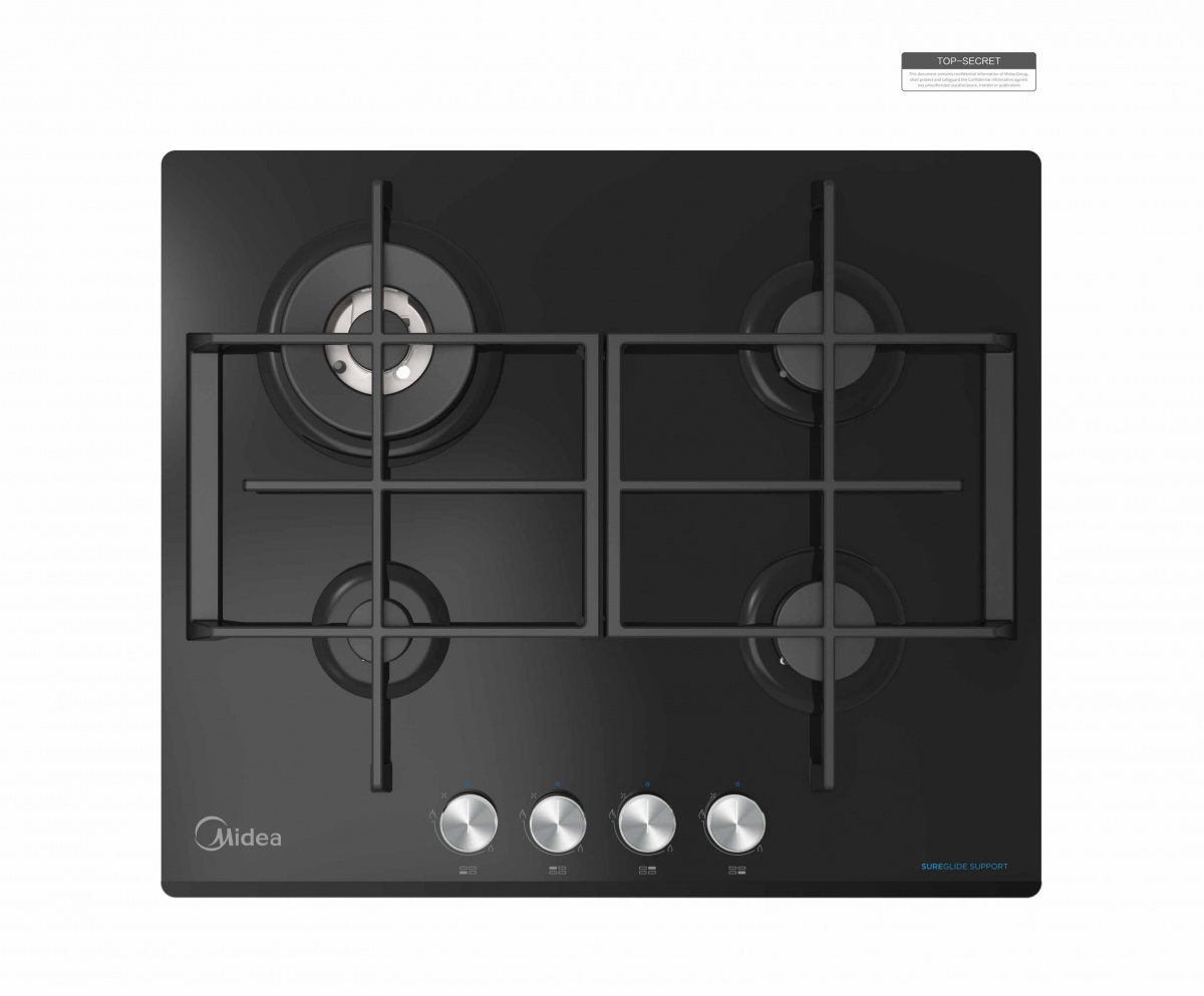 

Встраиваемая варочная панель газовая Midea MG621TGB Black, MG621TGB