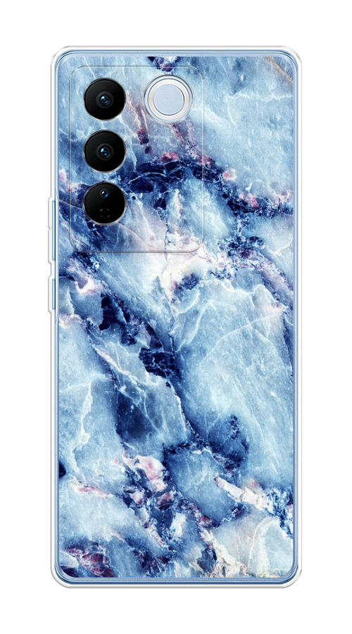 

Чехол на Vivo V27/V27 Pro "Мрамор с синими прожилками", Синий, 268450-3