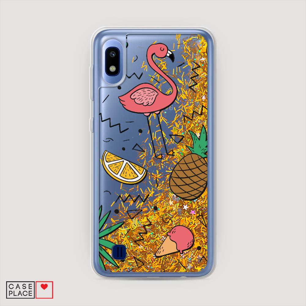 

Жидкий чехол с блестками "Гавайский фон" на Samsung Galaxy A10, 27990-1
