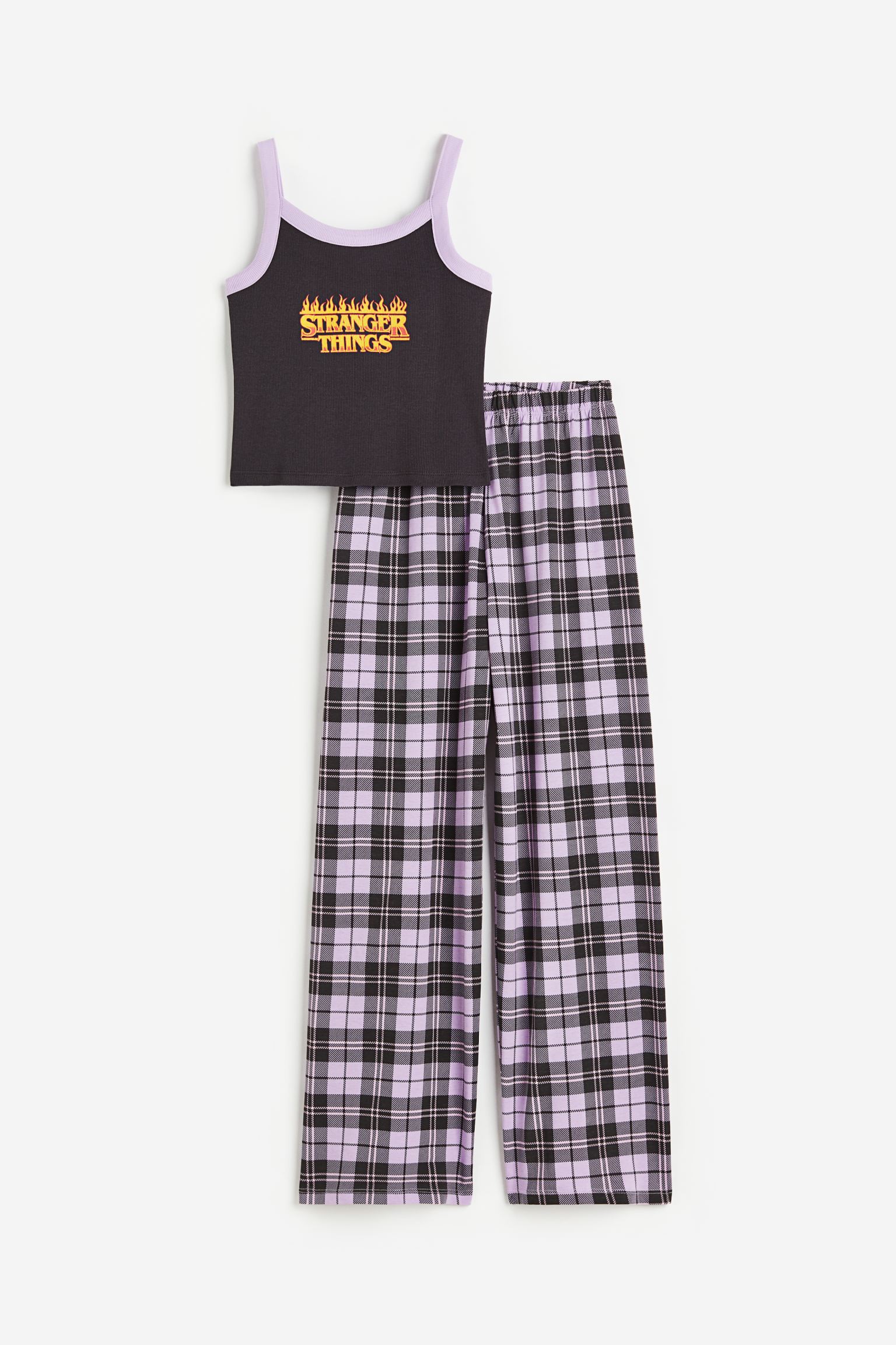 Пижама с принтом H&M 146/152 Темно-серый/Очень странные дела (доставка из-за рубежа)
