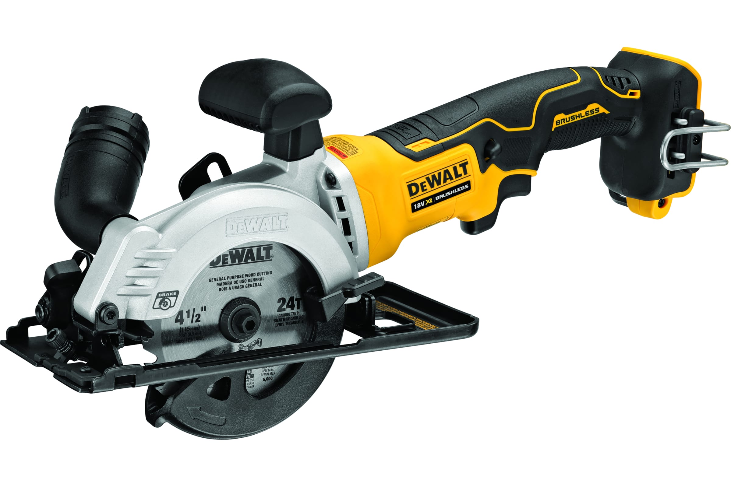 DEWALT 18 В XR мини циркулярная пила, диск 115x9.5 мм, пропил 39.5 мм, батарея POWERSTACK,