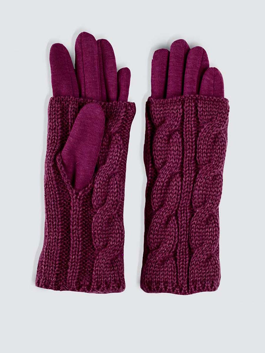 

Перчатки женские Marmalato 799-001 бордовые, one size, 799-001
