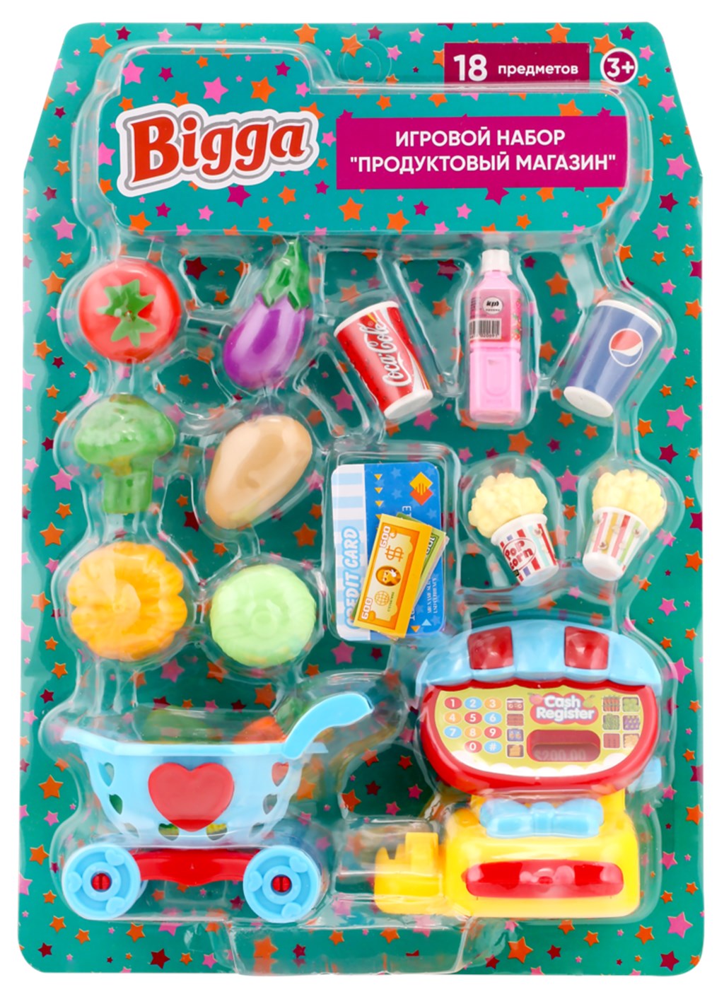 Игровой набор Продуктовый магазин Bigga 18 предметов