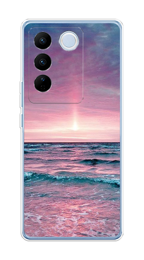 

Чехол на Vivo V27/V27 Pro "Восход 3", Розовый;голубой, 268450-2