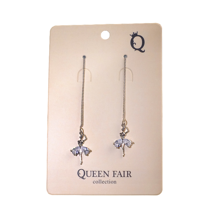 

Серьги продевки из металла Queen Fair П00000348, стекло/жемчуг, П00000348