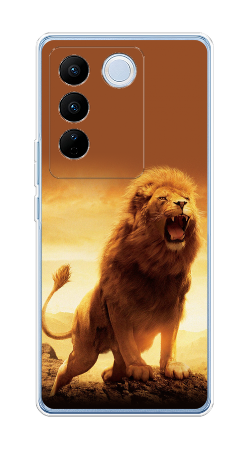 

Чехол на Vivo V27/V27 Pro "Львиный рык", Коричневый;желтый;оранжевый, 268450-1