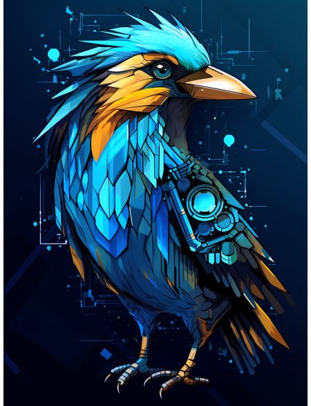 

Алмазная мозаика на подрамнике Кибер птица, 70x50 см, 50 цветов, 80836, ПРА-640