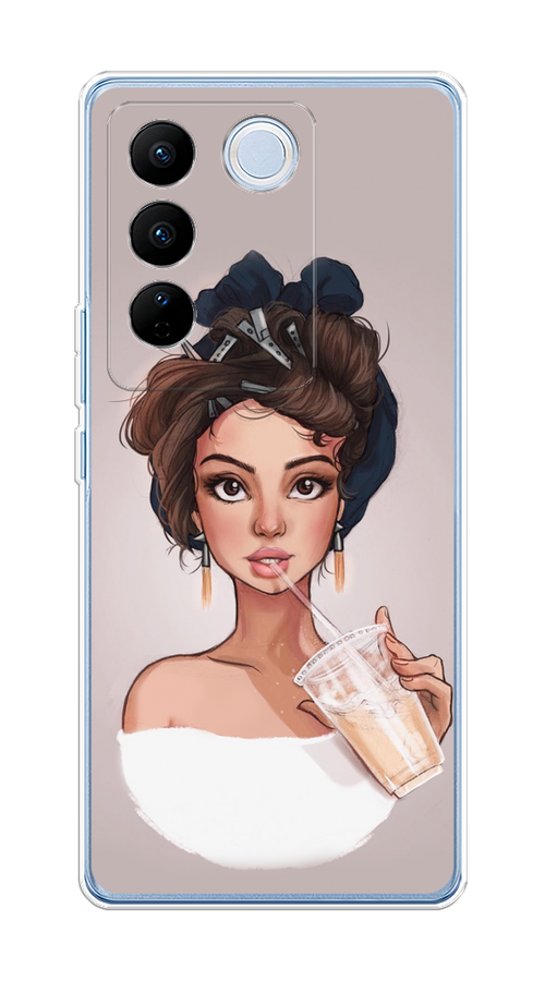 

Чехол на Vivo V27/V27 Pro "Девушка с фраппе", Серый, 268450-6