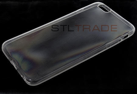 Силиконовая накладка прозрачная с заглушками для iPhone 6 5,5, прозрачная в т/у