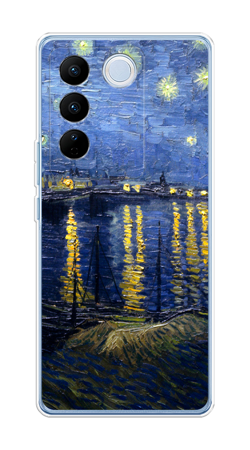 

Чехол на Vivo V27/V27 Pro "Звездная ночь над Роной", Синий;желтый, 268450-4