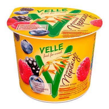 

Продукт Velle овсяный ферментированный лесные ягоды 1% 140 г
