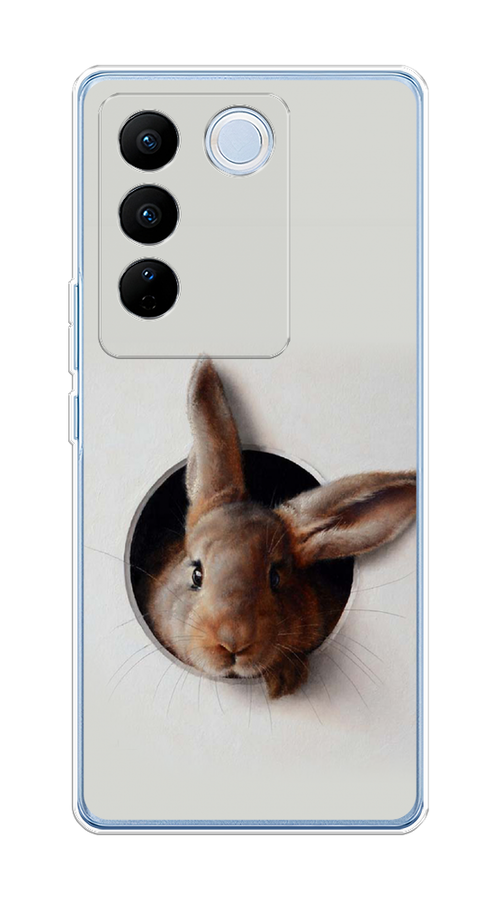 

Чехол на Vivo V27/V27 Pro "Любопытный кролик", Серый;коричневый, 268450-1