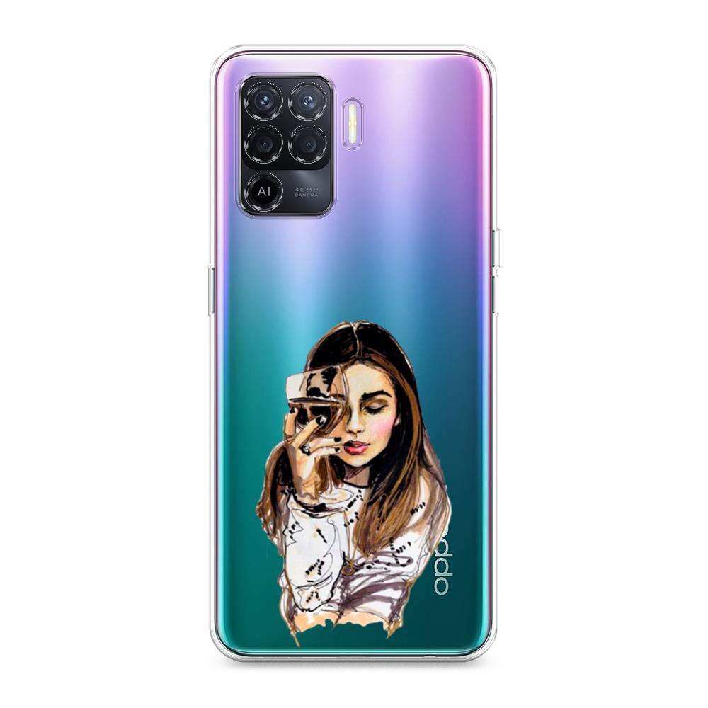 

Чехол Awog на Oppo Reno 5 Lite "Девушка с бокалом", Разноцветный, 255150-7