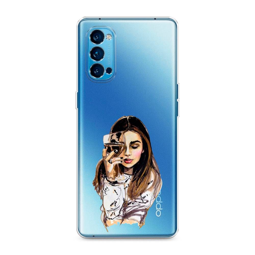 

Чехол Awog на Oppo Reno 4 Pro 5G "Девушка с бокалом", Разноцветный, 253750-7
