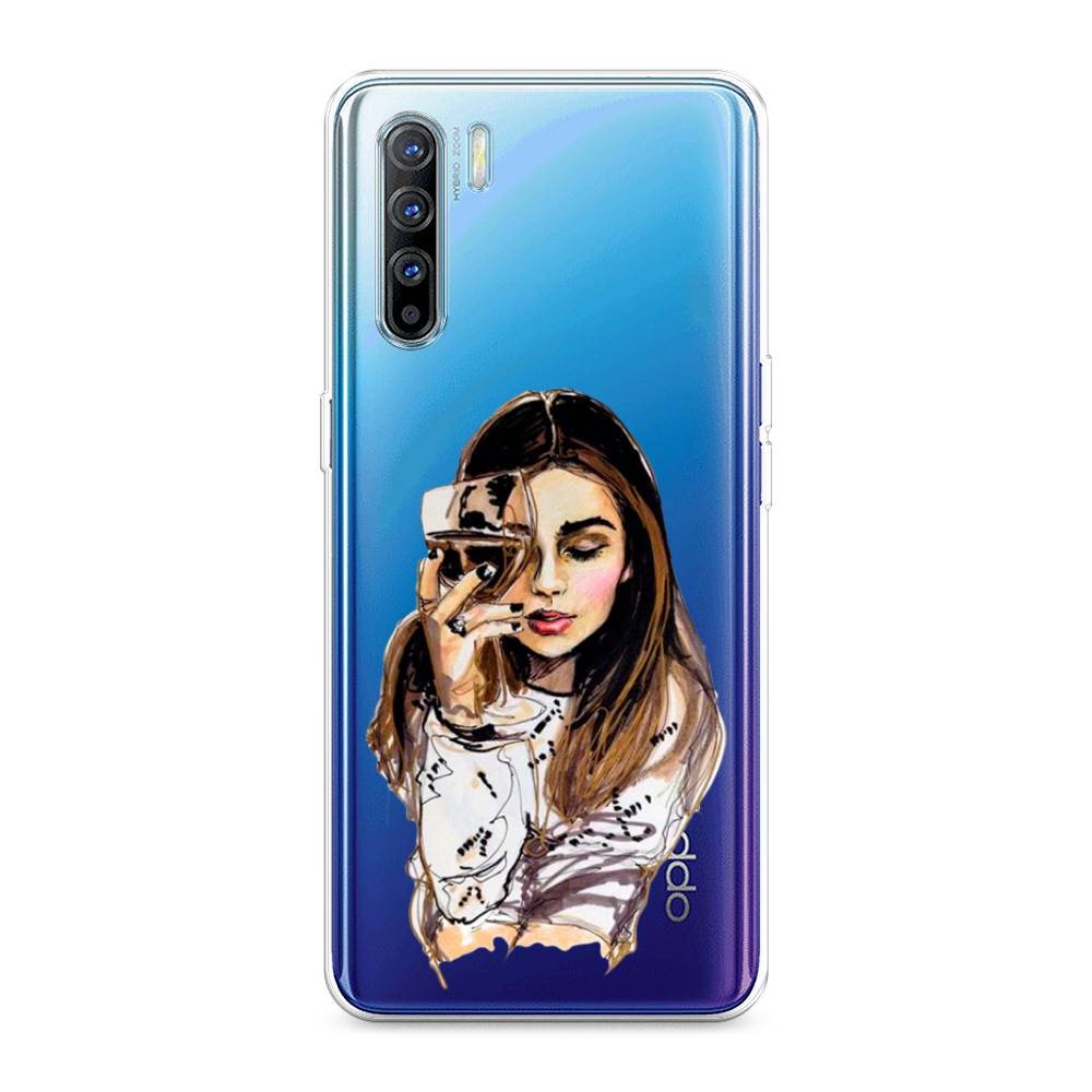 

Чехол Awog на Oppo A91/Reno 3 "Девушка с бокалом", Разноцветный, 252450-7