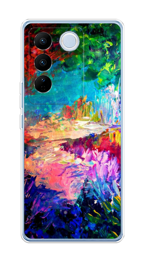 

Чехол на Vivo V27/V27 Pro "Лес-гуашь", Синий;розовый;зеленый, 268450-4