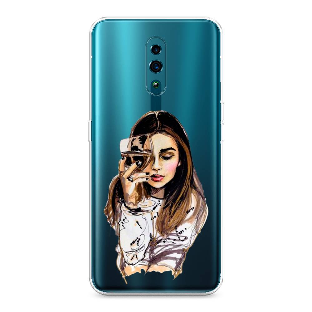 

Чехол Awog на Oppo Reno "Девушка с бокалом", Разноцветный, 250750-7