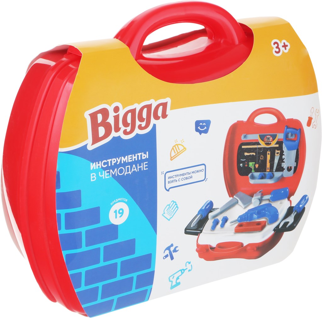фото Игровой набор инструменты в чемодане bigga 19 предметов