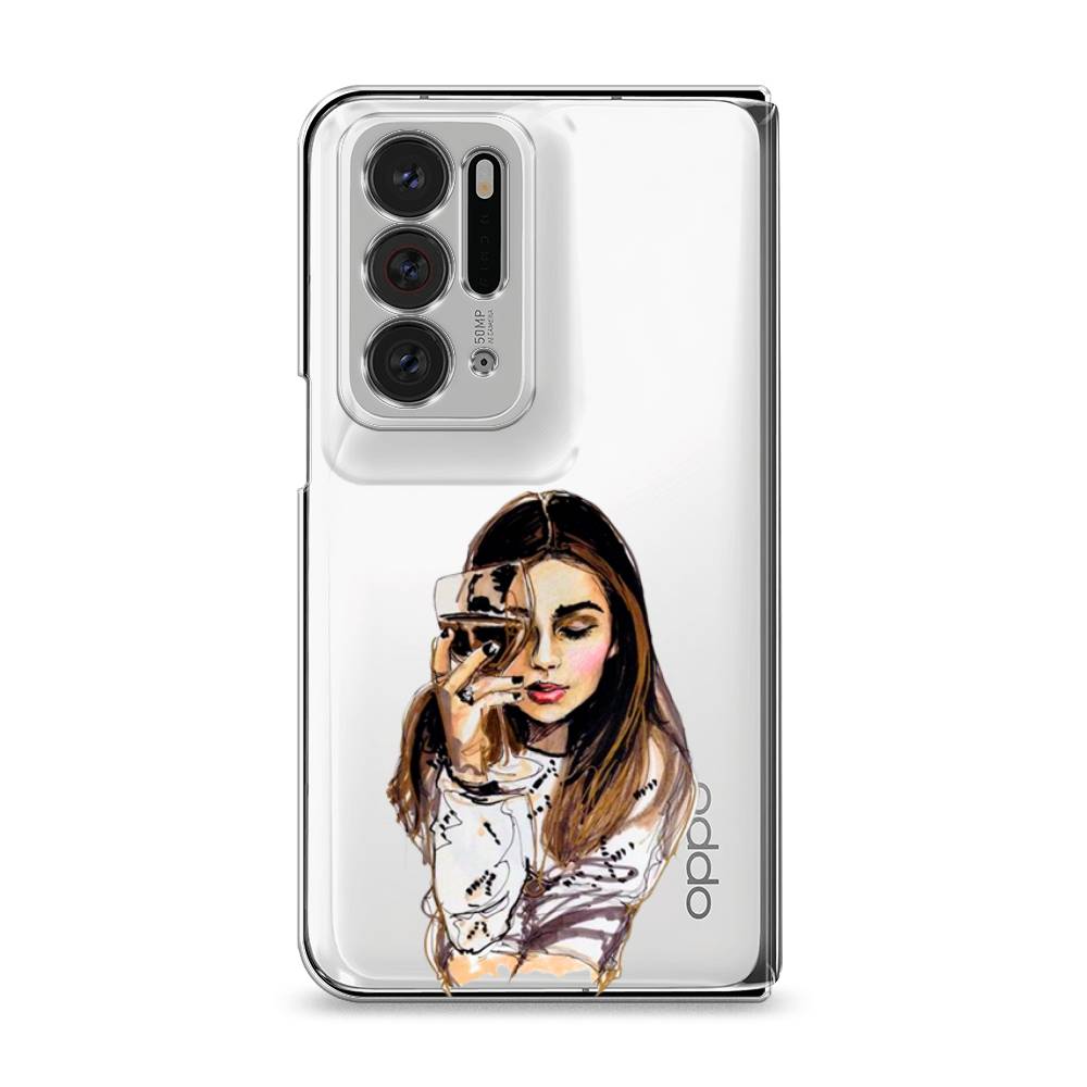 

Чехол Awog на Oppo Find N "Девушка с бокалом", Разноцветный, 259650-7