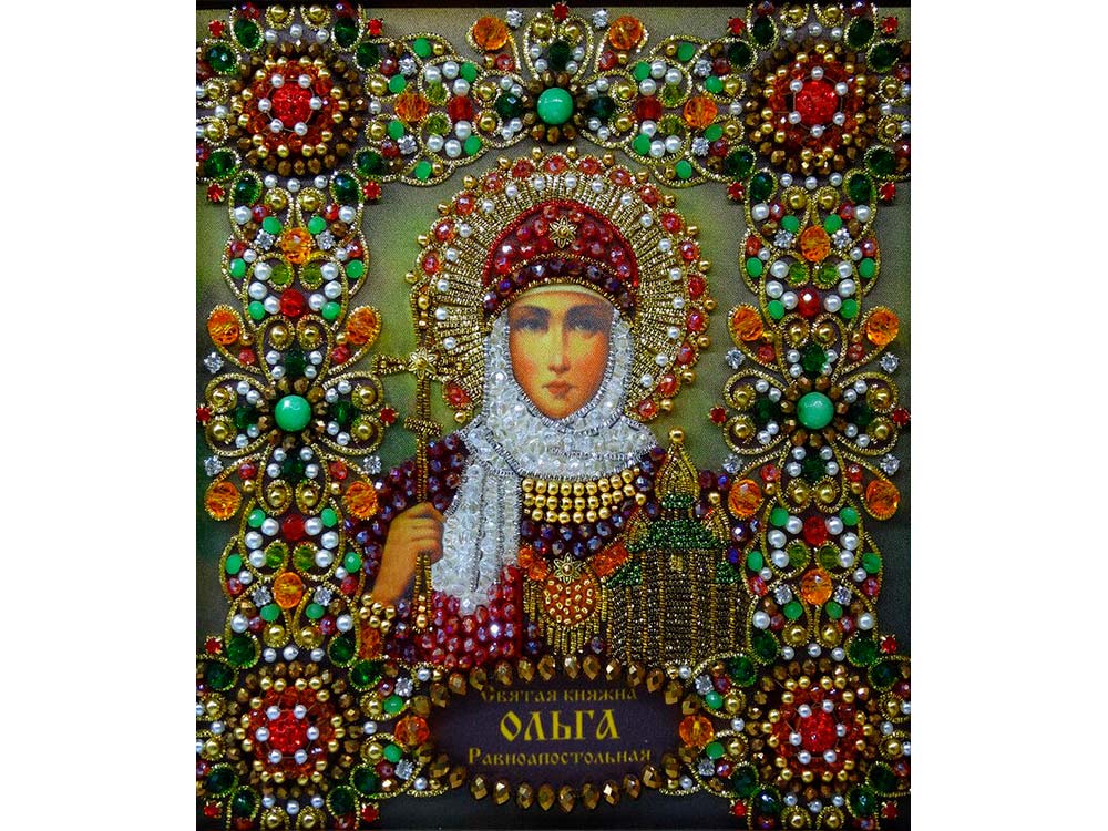 

Набор вышивки хрустальными камнями «Святая Ольга»