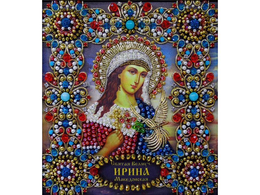 

Набор вышивки хрустальными камнями «Святая Ирина»