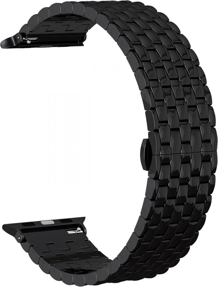 

Ремешок стальной GSMIN Snake Pro для Apple Watch 42/44mm (Черный)