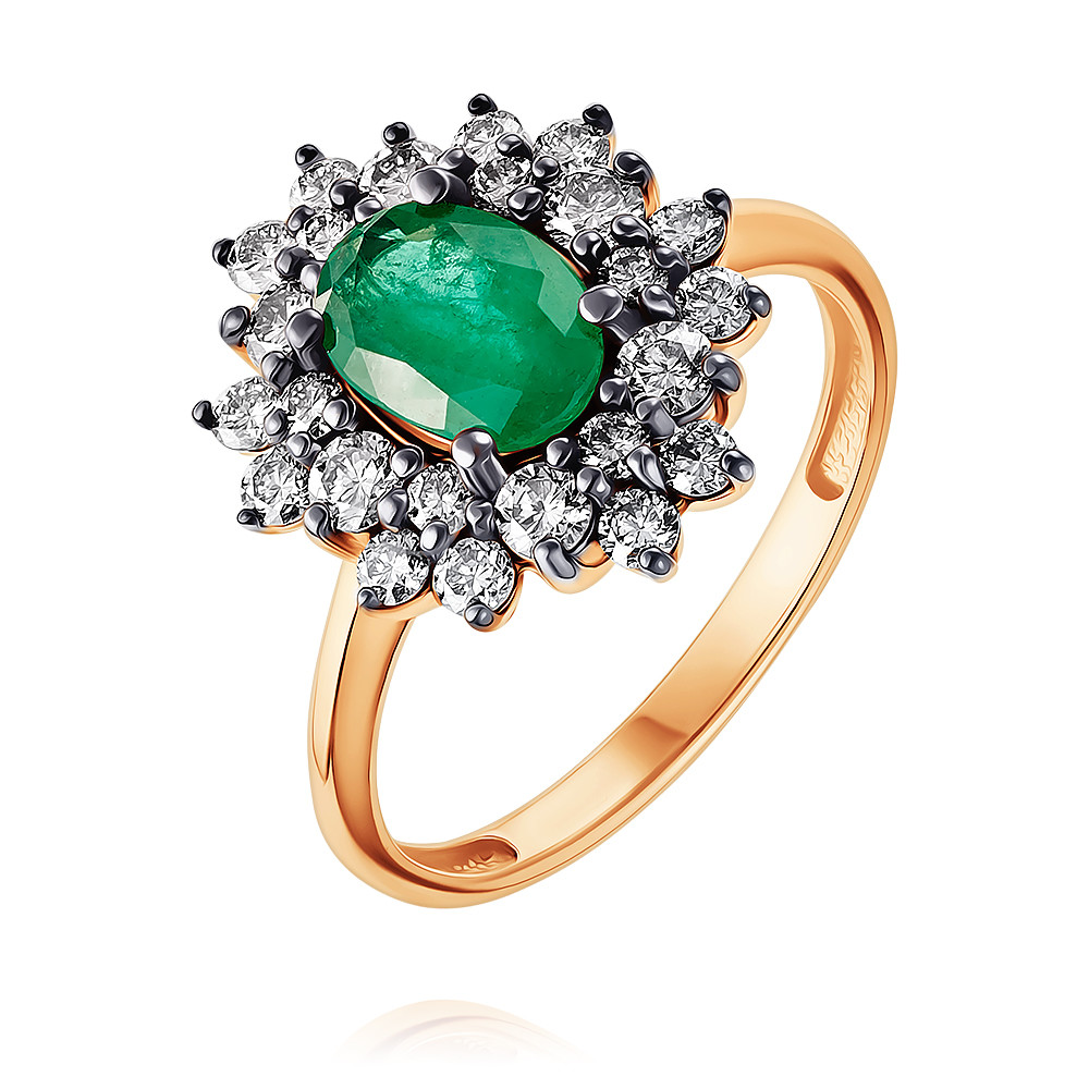 

Кольцо из золота р. , ADAMAS 14039889/01-А50Д-483, изумруд\бриллиант, 14039889/01-А50Д-483