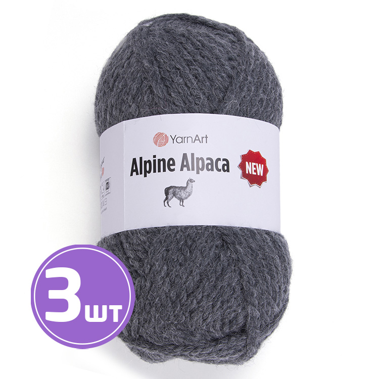 

Пряжа YarnArt Alpine Alpaca New Альпина альпака нью 1436 маренго 3 шт по 150 г, Серый