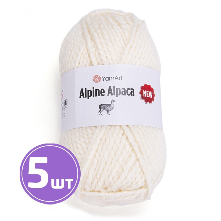 

Пряжа YarnArt Alpine Alpaca New Альпина альпака нью 1433 суровый 5 шт по 150 г, Бежевый