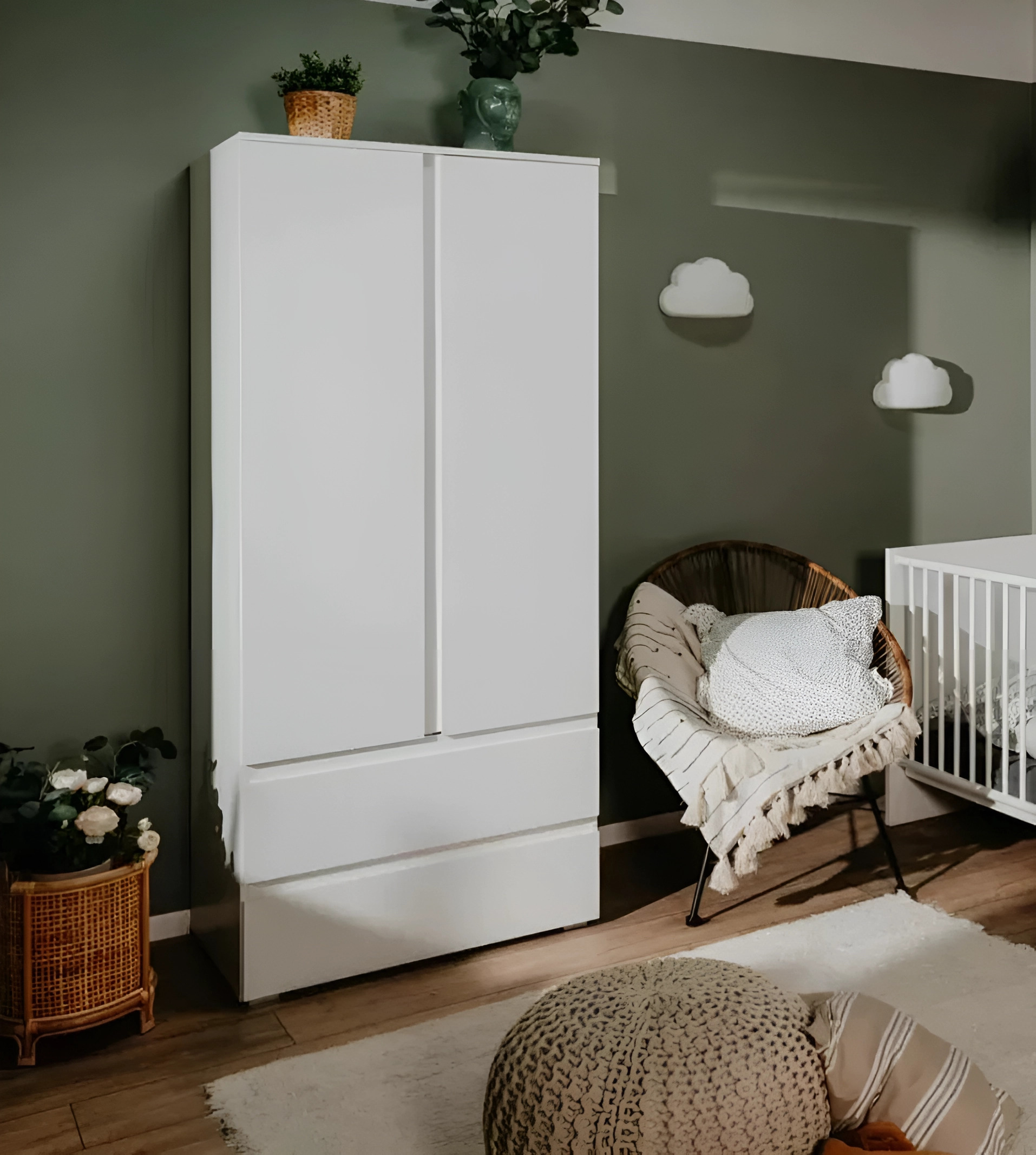 

Распашной шкаф QualisMebel "Твинки" 800х600х2200, Белый, Твинки