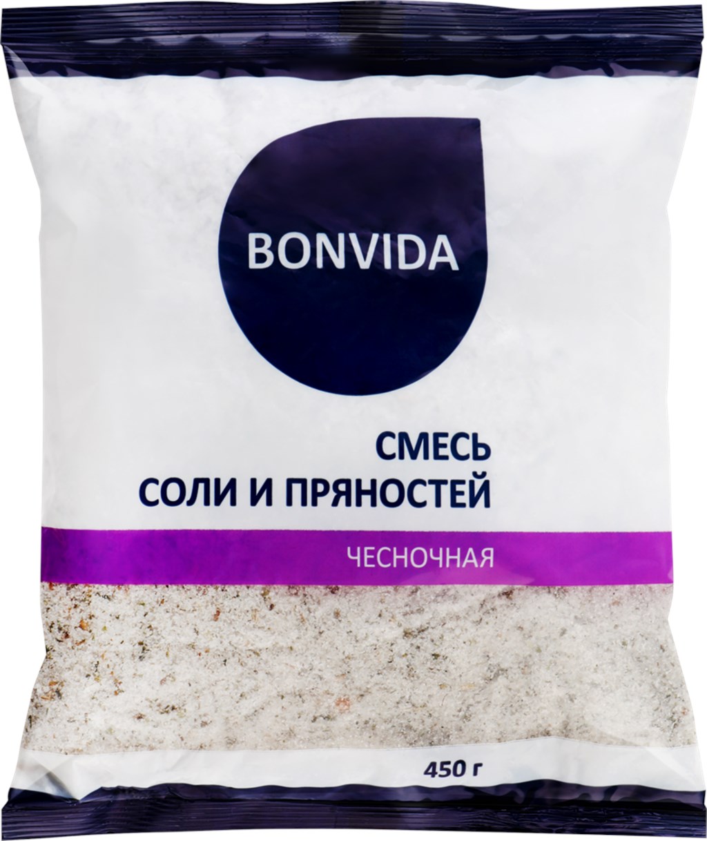 Соль пищевая Bonvida Чесночная с пряностями 450 г
