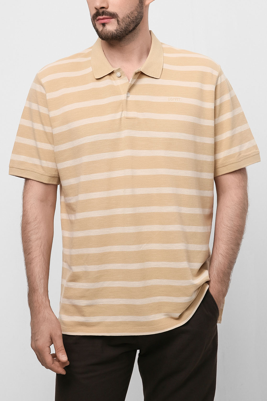 

Футболка мужская Esprit 032EE2K306 бежевая L, Бежевый, 032EE2K306