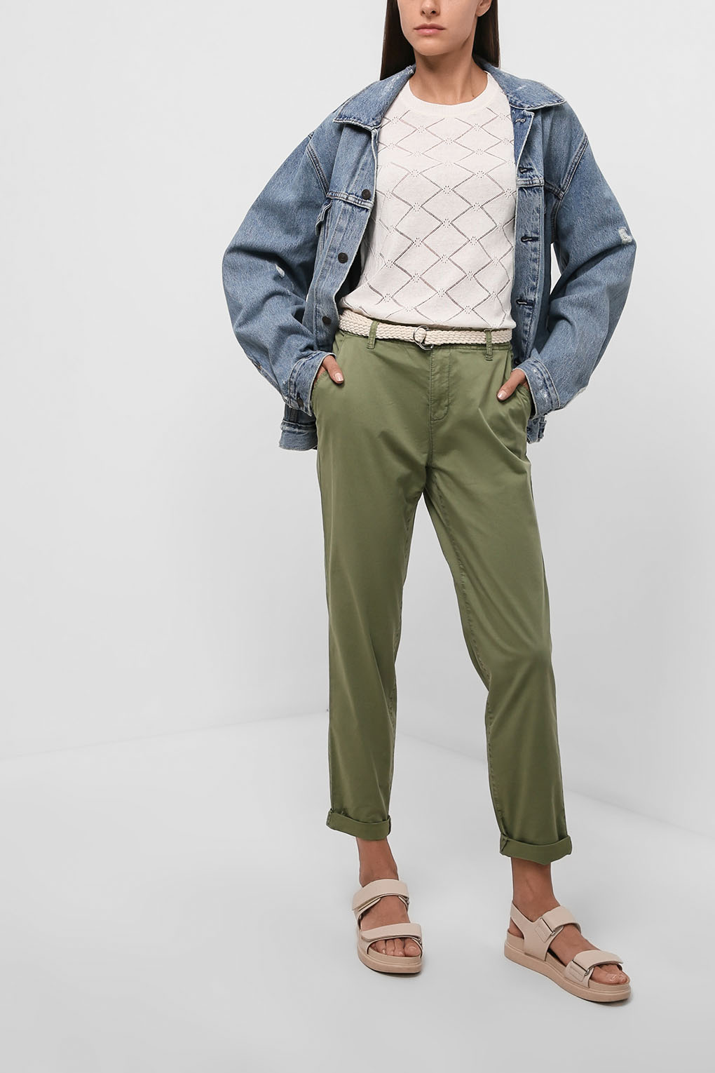

Брюки женские Esprit 992EE1B301 зеленые 36/30, 992EE1B301