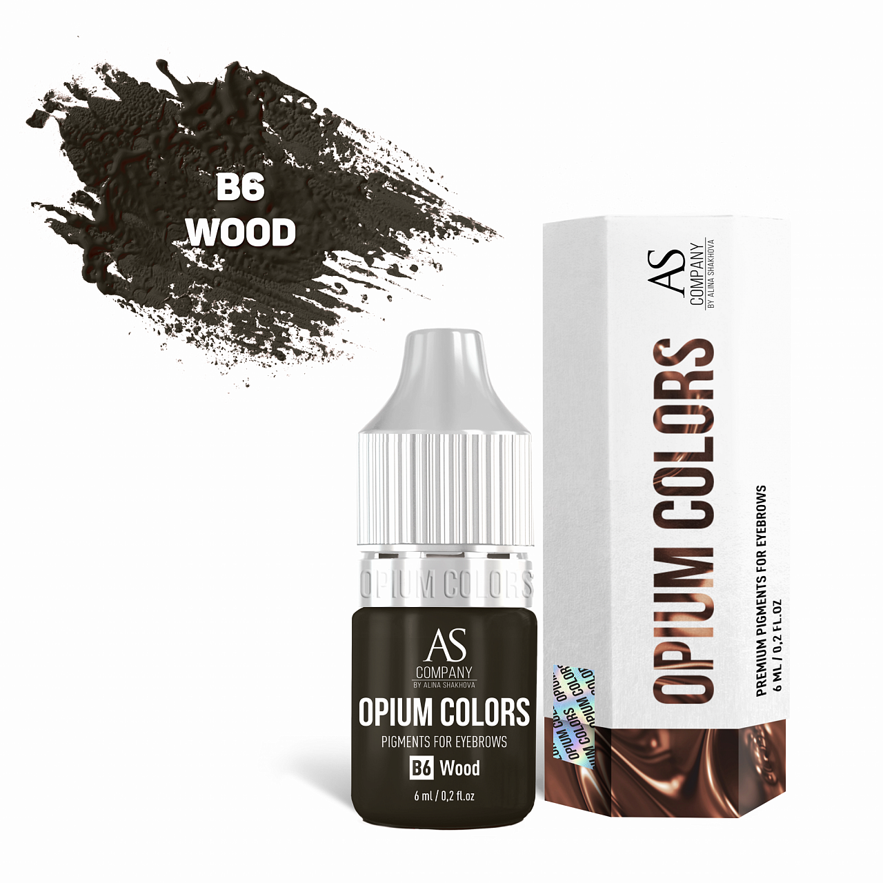 

Пигмент для бровей B6-WOOD, TM AS-Company OPIUM COLORS, 6мл