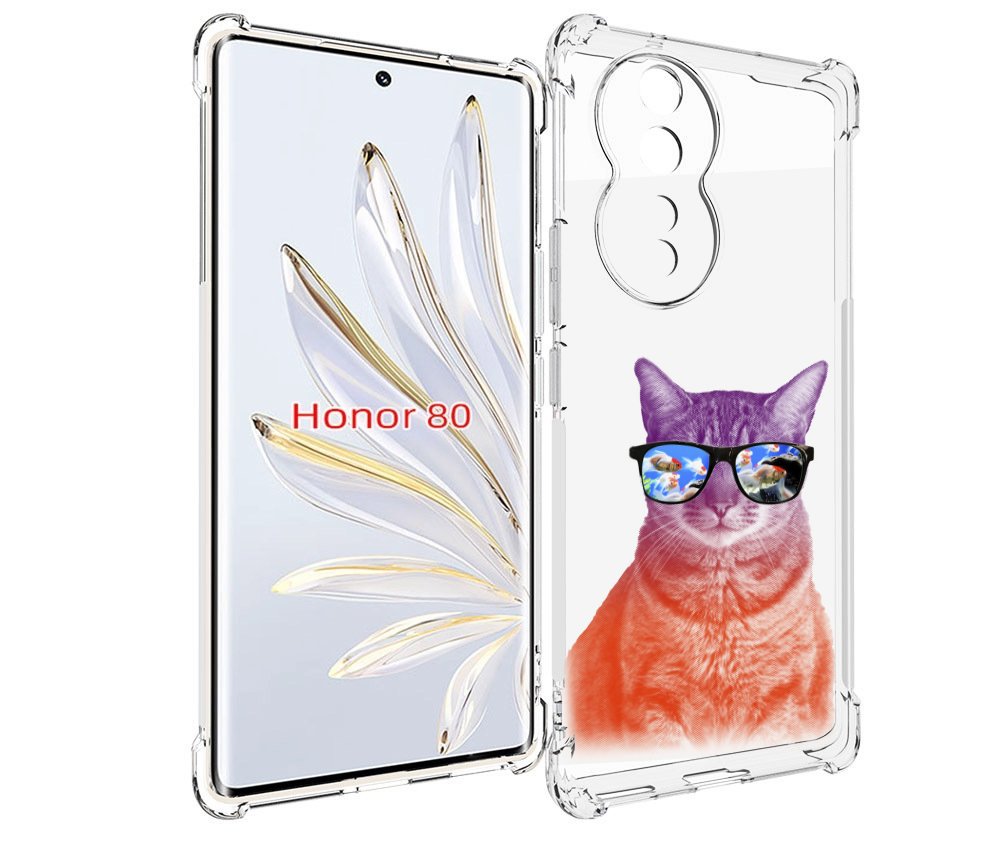 

Чехол MyPads крутой кот-2 для Honor 80, Прозрачный, Tocco