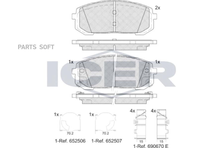 

Тормозные колодки ICER дисковые 182419