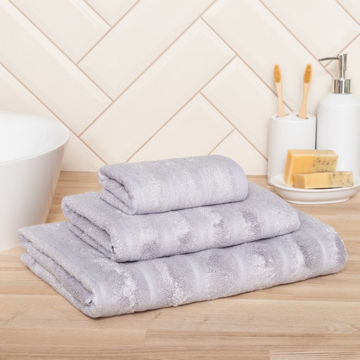 

Полотенце махровое "Этель" Bamboo Grey 30х60 см, 70% хл, 30% бамбук, 450гр/м2