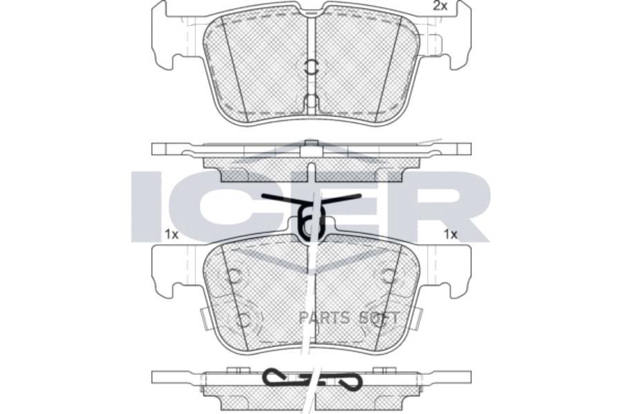 

Тормозные колодки ICER дисковые 182198208