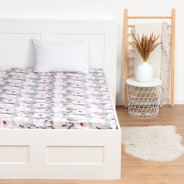 

Простыня на резинке Этель 180х200х25 см, Peonies, 100% хлопок, поплин,125 г/м2, Flowers Этель