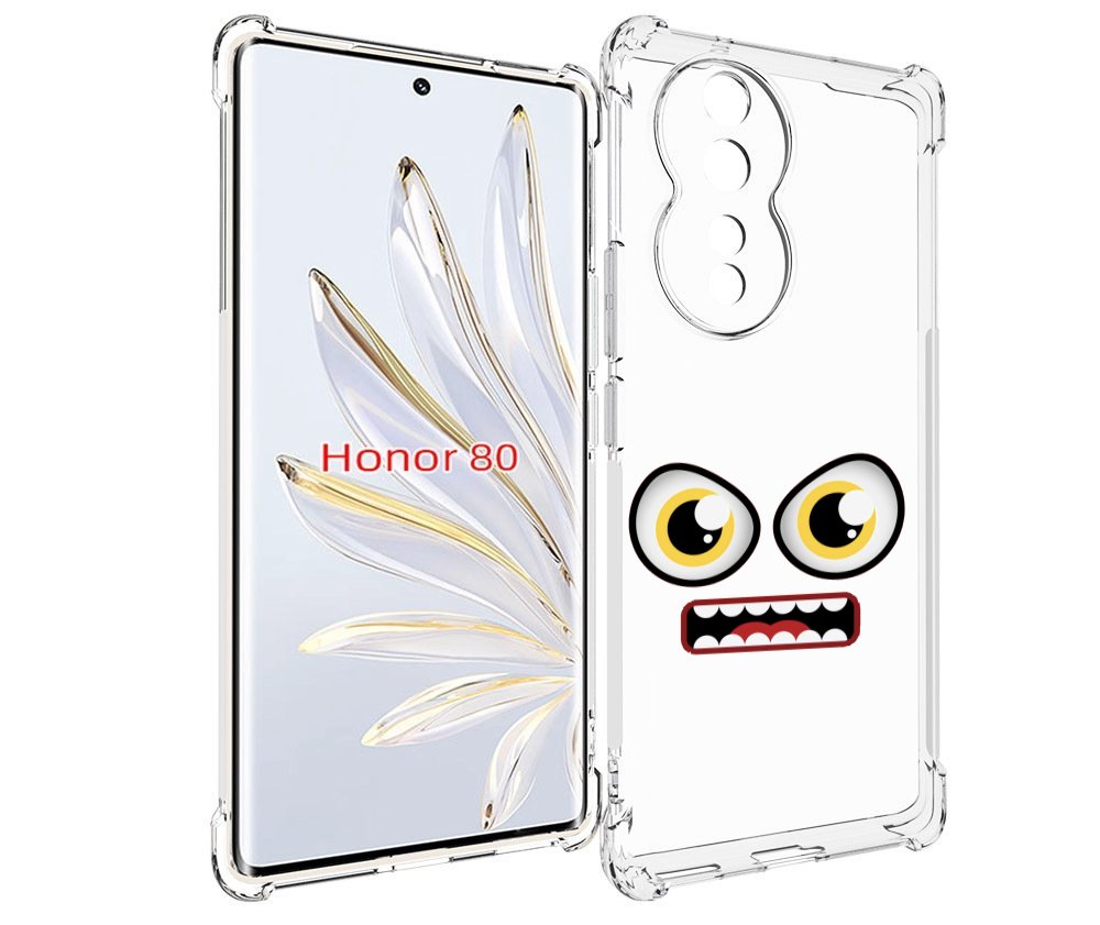 

Чехол MyPads красный злой смайлик для Honor 80, Прозрачный, Tocco
