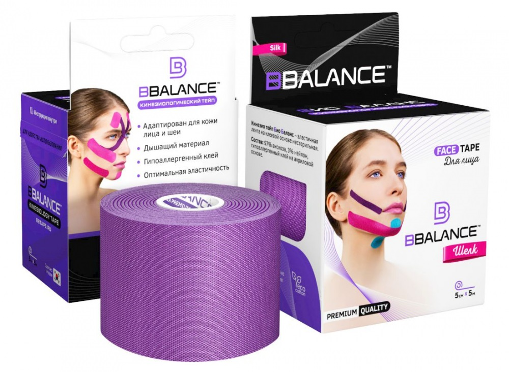 

Кинезиотейп BBTape Bbalance фиолетовый 500 см, Bbalance