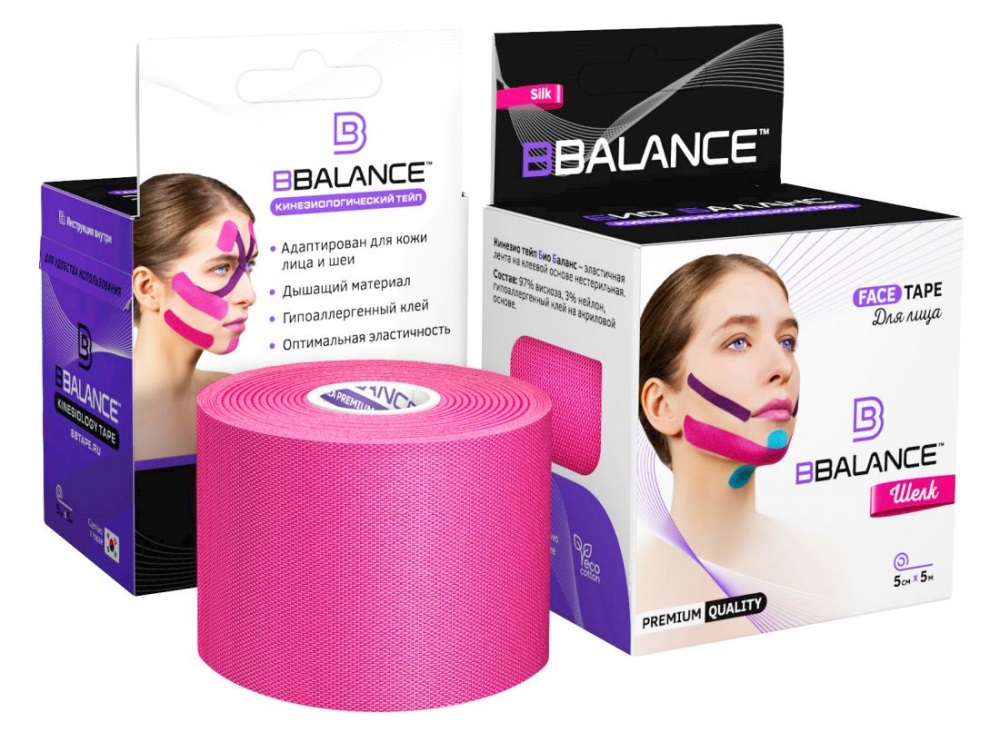 

Кинезиотейп BBTape Bbalance K0023 розовый 500 см, Bbalance