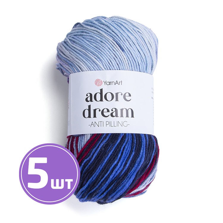 

Пряжа YarnArt Adore Dream Адоре Дрим 1075 мультиколор 5 шт по 100 г, Разноцветный