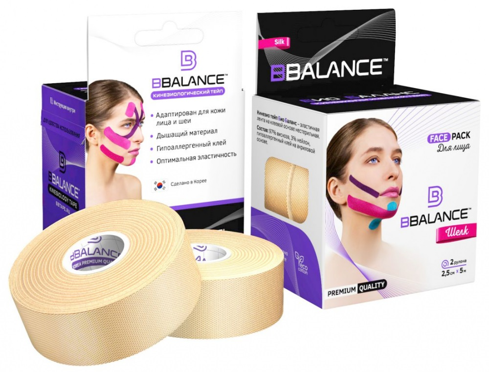 

Кинезиотейп BBTape BioBalance бежевый 1000 см, BioBalance
