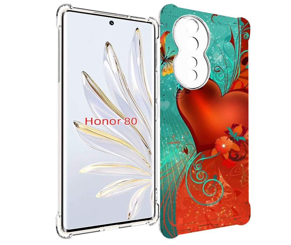 

Чехол MyPads красивые-яркие-сердечки для Honor 80, Прозрачный, Tocco