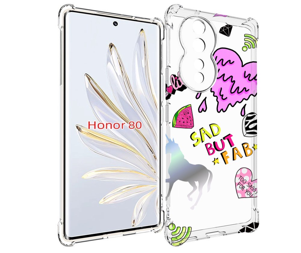 

Чехол MyPads красивые-смайлики для Honor 80, Прозрачный, Tocco