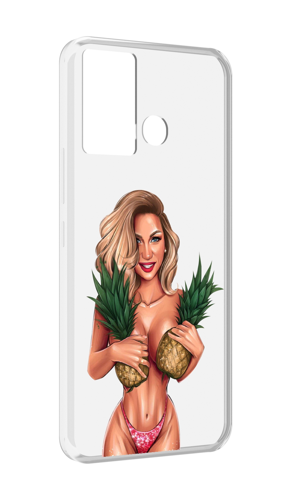 

Чехол MyPads девушка-с-ананасами женский для Infinix Hot 12 Play, Прозрачный, Tocco