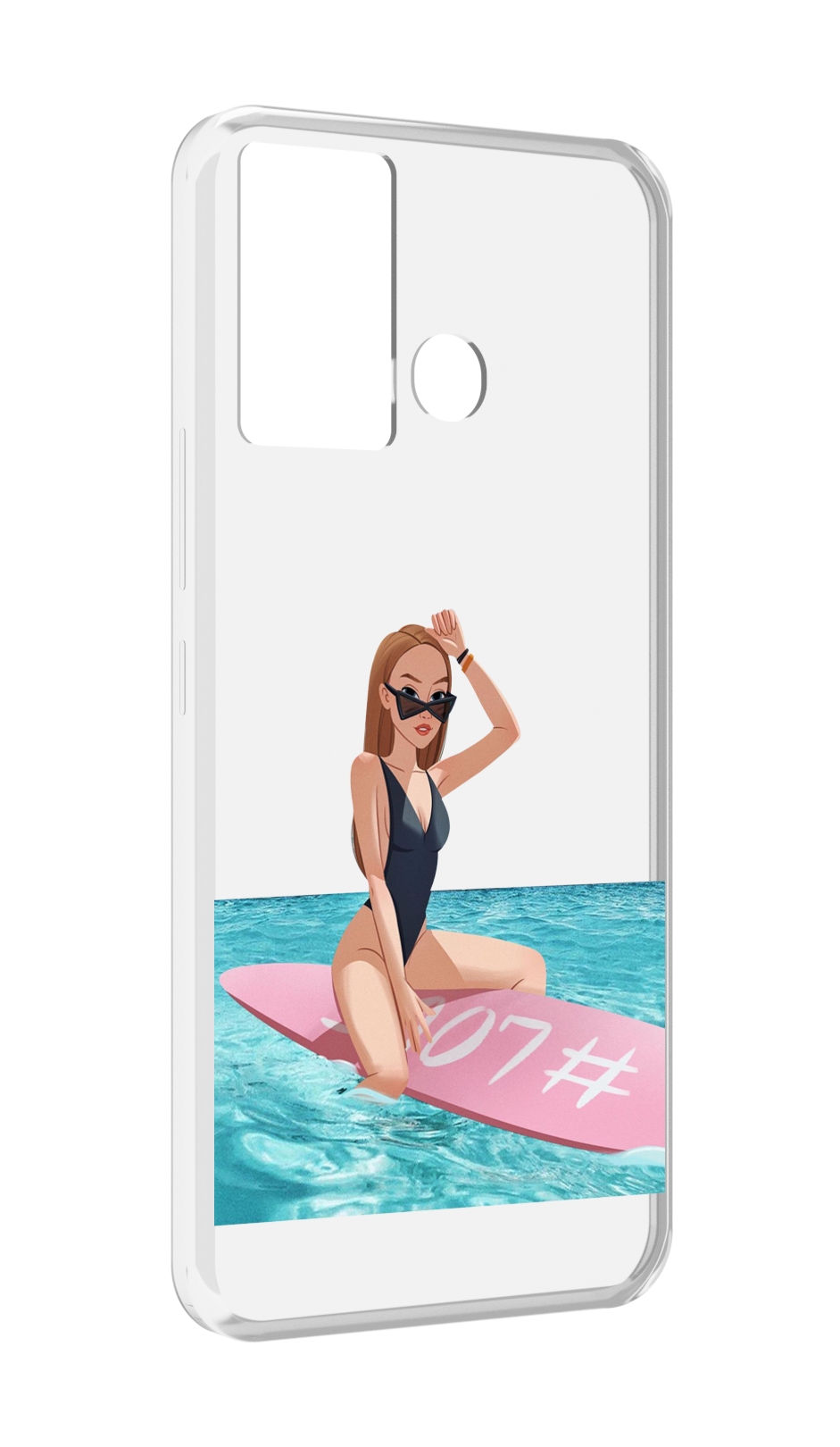

Чехол MyPads девушка-на-серфе женский для Infinix Hot 12 Play, Прозрачный, Tocco