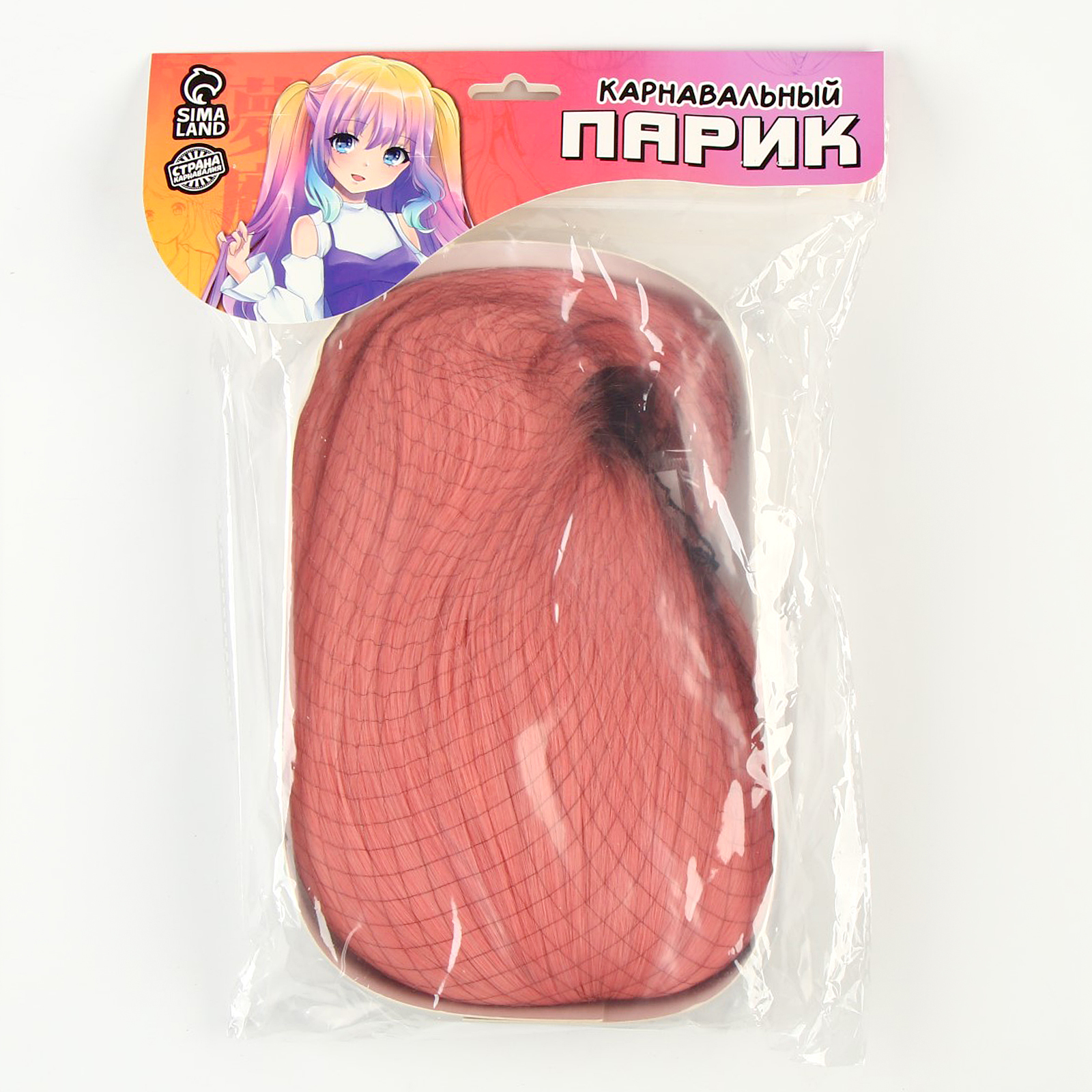 

Карнавальный парик «Аниме» цвет розовый