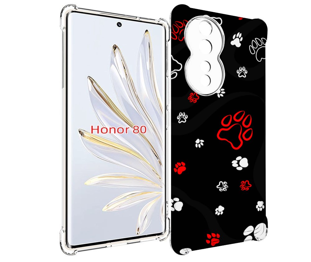 

Чехол MyPads кошачьи-лапки для Honor 80, Прозрачный, Tocco